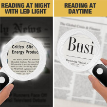 Magnifying Glass 30X with Light,Magnification Handheld Large Magnifying Glass 18LED Cold and Warm Light with 3 Modes