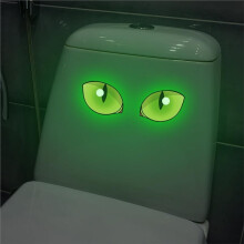 Reflective Green Eyes Toilet Sticker, Night Safety Warning, Self-Adhesive Waterproof Decal