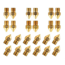 24 Stück MK8 Düsen für 3 3D-Drucker, Messingdüsen, Extruder für 3 CR-10 0,2/0,3/0,4/0,5/0,6/0,8/1,0 mm Drucker