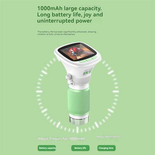 Children'S Handheld Microscope with Rotating Focus and 2.4inch High-Definition Screen for Outdoor Science Microscope A