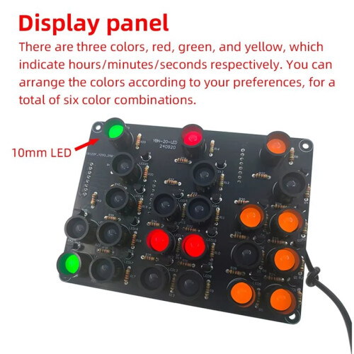 4-Digit Electronic Clock DIY Kits Binary LED Clock Soldering Practice DIY Kit Desktop Alarm Clock 1
