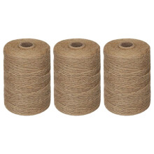 3pcs 200M/ Roll 2mm Jute Twine Natural Thick Brown Twine for Home Gardening Plant Picture Hanger