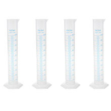 4X 500 Ml Plastic Transparent Graduated Tube.