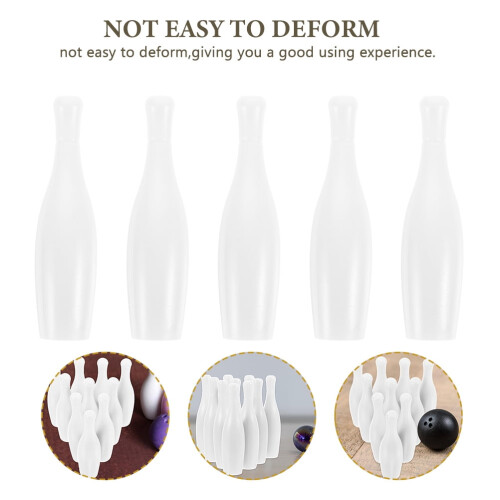Bowling Pin Set White Reusable 10 Pieces 2
