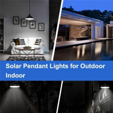 Lampe Solaire Suspendue D'Extérieur, Lampe LED Étanche, Lustre à Double Tête, Décoration pour Abri de Jardin, Grange, Chambre
