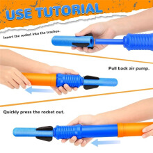 4pcs Handheld Rocket Launcher Toy with Foam Rockets Launches to 50 Feet, Fun Outdoor Toys for Boys and Girls Gifts