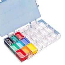 12Girds Tragbarer Multifunktions-Malkasten, Leere Aquarellpalette, Unterpackung für Aquarell-, Öl-, Acryl- und Gouachefarben
