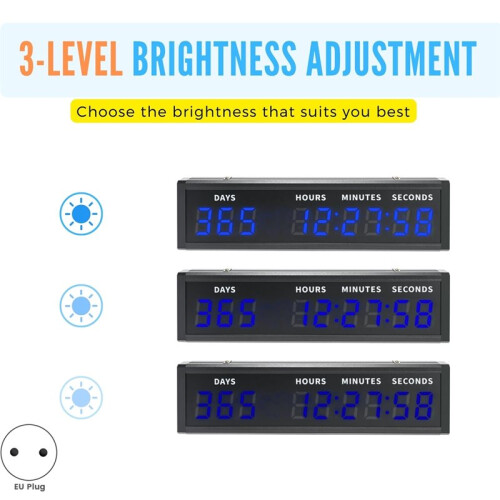 Large Digital Count  Count Down Timer, Multi-Function 999 Days Countdown Remote Control 12/24 Hour EU Plug 2