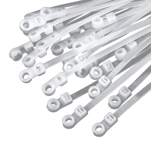 Nylon Cable Ties with Screw Hole - Self-Locking, Multi-Size Bundle Straps for Wire Organization, 1