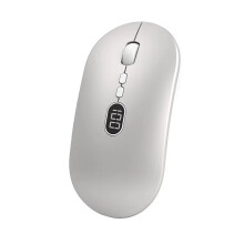 Kabellose Computermaus mit Sichtbarem Batteriestand, Wiederaufladbare, Tragbare 2,4-G-USB-Maus, Leises Klicken für PC, Laptop B