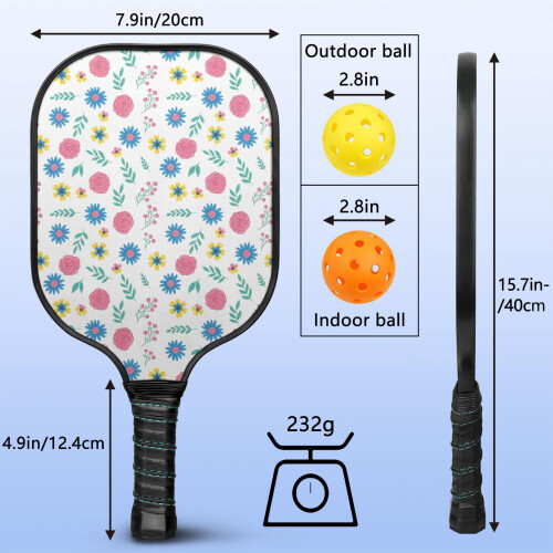 Σετ κουπιών Pickleball με τσάντα και 2 μπάλες 2