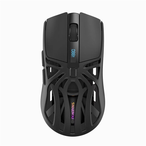 SMAILWOLF RS8  Mouse, 10000dpi, Three-Mode Connection, Macro Gaming Mouse for PC Notebook Laptop Computer Black