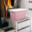 Bacs de rangement empilables avec couvercles roses PP1pcs 8
