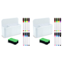 2X Magnetic Dry Erase Holder, Magnetic Holder for Whiteboard, 16 Pieces Magnetic Dry Erase Markers