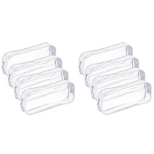 8 Pieces Clear PVC Zipper Pen Pencil Case, Capacity Pencil Bag Makeup Pouch with Zipper(White)