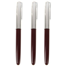 3X HERO 616 Fountain Pen Hooded Golden Nib Dark Red Small Vintage