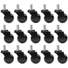 15 Pcs Replacement Chair Caster Wheels 2 Inch, Heavy Duty Wheels with Plug-in Stem 7/16 x 7/8 Inch, Smooth Rolling