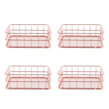 4X Storage Basket Metal Wire Bathroom Shelves Makeup Organiser Brush Pen Holder Wire Mesh Bathroom Toiletries Basket