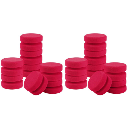16 Pack Paint Sponge Applicator Detail Sponge Paint Round Wax Applicator Tire Shine Applicator (Red)