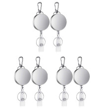 6Pcs Portachiavi Un Scomparsa Portachiavi ID Badge Cordino Nome Tag Porta Carte di Credito Clip da Cintura con Bobina