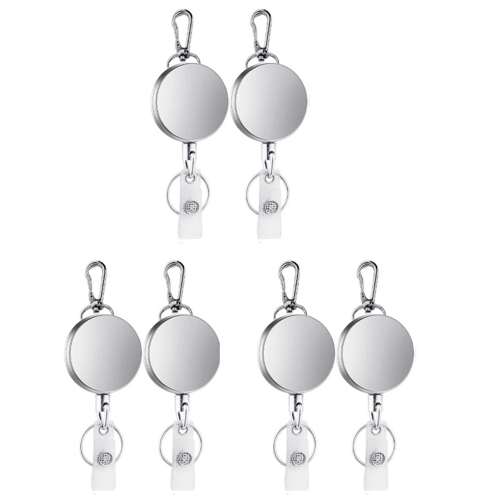 6Pcs Retractable Pull Key Ring Id Badge Lanyard Name Tag Card Holder Reel Belt Clip 6032834492274