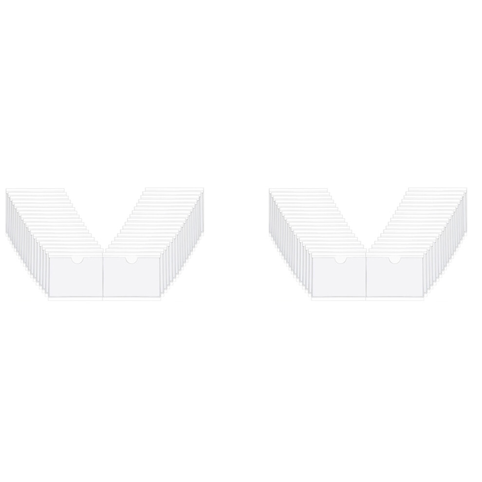 72Pcs Self-Adhesive Label Card Holder Index Pockets Holder 6X8.5cm Clear Plastic Card Holder Adhesive Label Holder 6031501332790