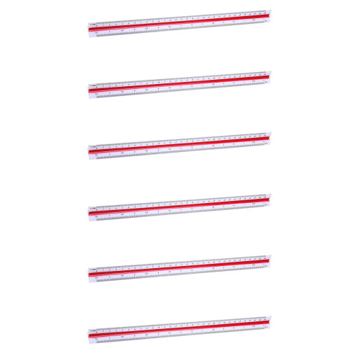 6X 1:20 1:25 1:50 1:75 1:100 1:125 Plastic Triangular Scale Ruler