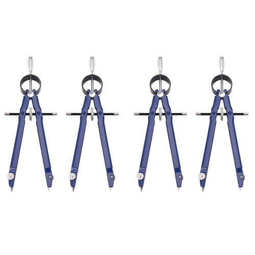 4 Pack Drafting Compass with Lock Math Bow Compass Drawing Metal Compass with Wheel Geometry Compass Bow Divider Compass