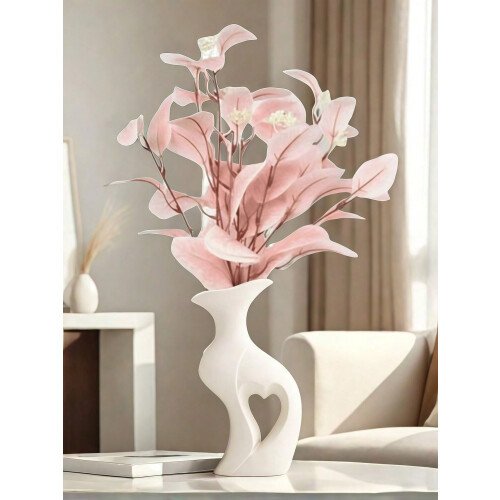 Interlocking Heart Vase Set Matte White ABS 2