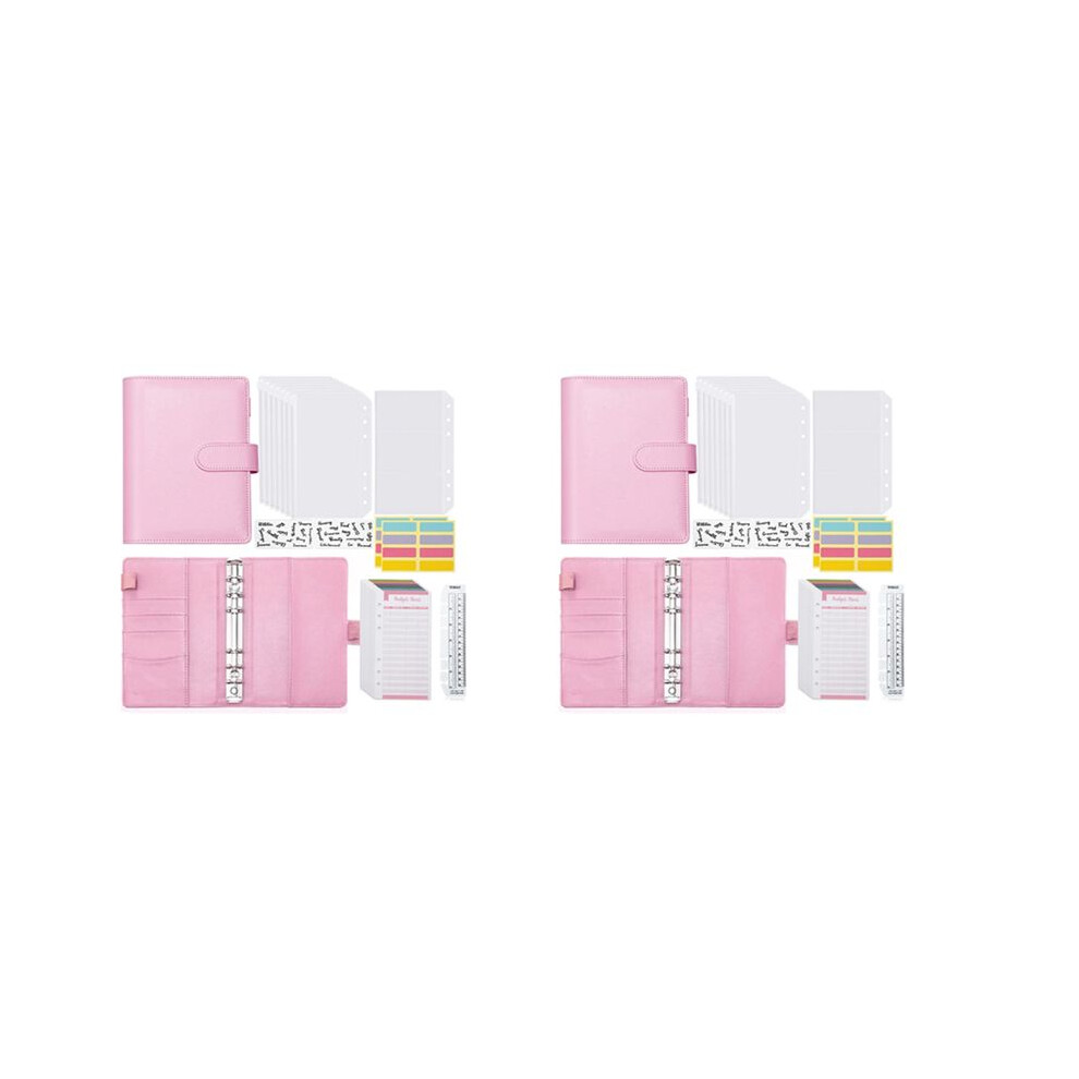 2X A6 Budget Binder With Zipper Envelopes, Budget Planner Book Money Saving Organizer, Cash Envelopes For Budgeting Brecantia