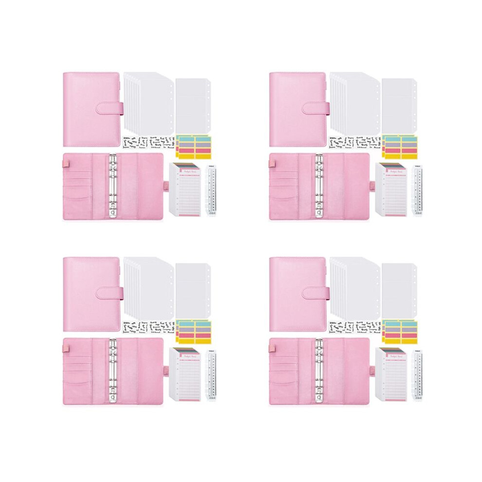 4X A6 Budget Binder With Zipper Envelopes, Budget Planner Book Money Saving Organizer, Cash Envelopes For Budgeting Brecantia