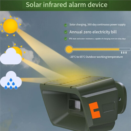 433MHz Wireless Driveway Alarm with Waterproof Solar Powered PIR Motion Sensor Detector EU Plug 1