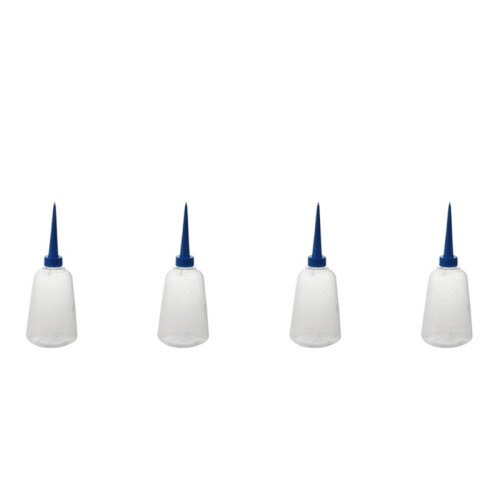 4X 250Ml Clear White  Plastic Liquid Glue Applicator Bottle
