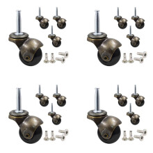 Ruote con Rotelle Un Sfera da 1,5 Pollici per Rotelle per Mobili Set di 16 con Sostituzione 'Inserto Della Presa del Manicotto Dello Stelo di