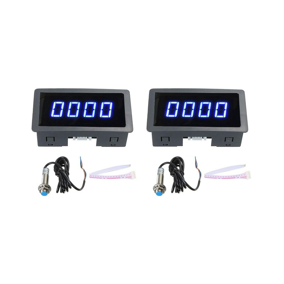 2X 4 Digital Led Tachometer Rpm Speed Meter+Hall Proximity Sensor Npn 6033646985190