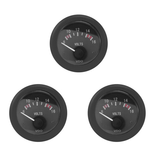 3X VDO Voltage Gauge 12V VDO Battery Voltmeter Unit Voltmeter Instrument Accessories