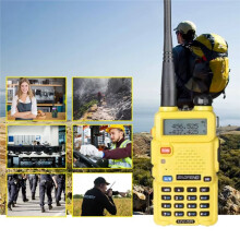 UV5R High-Power Walkie-Talkie FM Radio Portable Two-Way Radio for Outdoor Adventures and Self-Driving Tours EU Plug