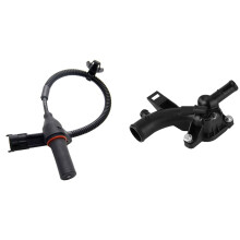 1 Pcs Crankshaft Position Sensor for & 1 Pcs Car Thermostat Housing Water Pump Outlet