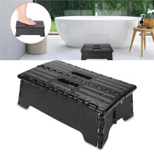 Taburete Plegable Portátil, Escalera Negra para Personas Mayores, Embarazadas, Baño, Viajes, Etc.