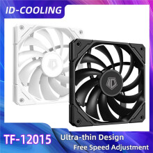 TF-12015 120-mm-Gehäuselüfter, Nur 15 mm Dünn, 4-Pin-PWM-Temperaturregelung, Leiser CPU-Kühler, Schwarz