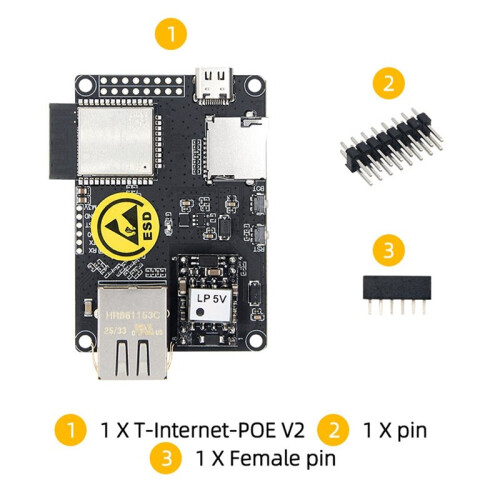 T-Internet-POE V2 Expansion Board ESP32 LAN8720 Chip and Downloader Expansion Board Programmable Ethernet IOT Module 1