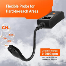 Gas Leak Detector with High-Precise Sensor, Flexible Probe, Visual/Audible Alarm, Portable for Home/Industrial Use