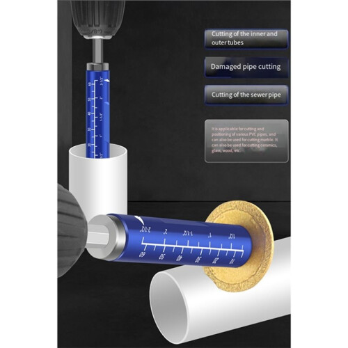PVC Pipe Internal Cutting Tool, Drainage Pipe/Downpipe Extended Internal Cutting Brazed Saw Blade Red 1