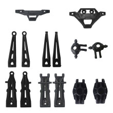 para XLH Hosim 9125 RC Coche 14 Piezas Delantero Trasero Superior Inferior Brazo Oscilante Taza de DireccióN Parachoques