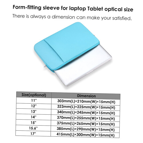 Capa protetora macia com zíper para laptop de 15,6 polegadas, compatível com MacBook Air, notebooks e tablets. 2