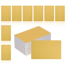 200 Szt Metalowych Wizytówek, 1/64 Cala Grubości, 3,4 X 2 Cale, Aluminiowe Materiały do Grawerowania Laserowego, Unikalne Karty, Złoto