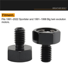 2Pcs Motorcycle Breather Bolts for Twin Touring Road King Sportster XL 883 1200 Dyna Low Rider