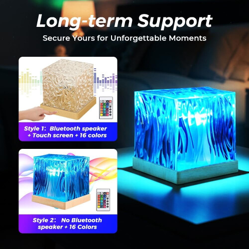 Aurora Borealis Cube Night Light – 16-color, 24-key remote & Bluetooth touch control – compatible with teens 1