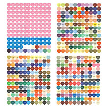 Conjunto de Etiquetas Adesivas, Etiquetas de Coração, Etiquetas de Números Coloridos, Etiquetas de Caixa de Armazenamento de Arte de Diamante B