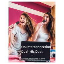 Speaker Portable Home Cute Karaoke Wireless Audio with 2 Microphone Home Karaoke Singing Speaker Kids Gift